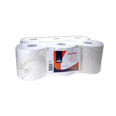 Papier toilette Mini Jumbo- tissu pur - 2 plis - 180 m - BLANC - 12 rouleaux