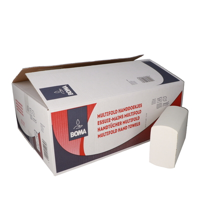 Multifold hand towels - virgin tissue - 2 ply - 24 x 20.3 cm - WHITE - pack of 4000 (20 x 200)