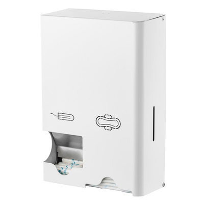 Maandverband- & tampondispenser - RVS - WIT