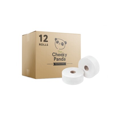 Papier toilette Mini Jumbo - tissu de bambou - 2 plis - 150 m - BLANC - 12 rouleaux - Cheeky Panda