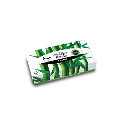 Facial Tissue - bamboe tissue - 3 laags - 19,5 x 18,5 cm - 12 x doosje 80 stuks - Cheeky Panda
