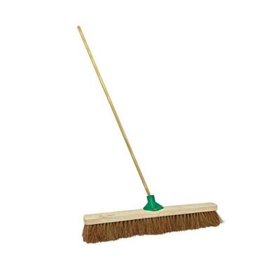 120371: Balai en coco 100cm avec fixe-manche et manche en bois 140cm