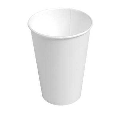 117291: Gobelets à usage unique en carton - 180 ml - BLANC - 100 pièces
