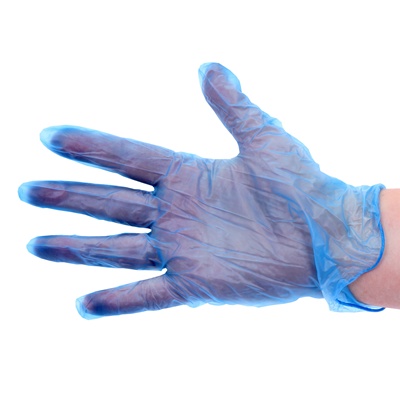 119359: Gants à usage unique en vinyle - non poudrés - BLEU - 100 pièces - EXTRA LARGE