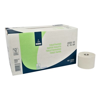 774901: Papier toilette système avec inserts - tissu recyclé - 2 plis - 100 m / 725 coupons - BLANC - 24 rou
