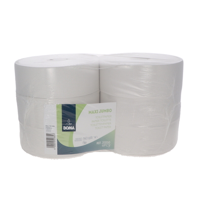 213350: Papier toilette Maxi Jumbo - tissu recyclé - 2 plis - 360 m - BLANC - 6 rouleaux