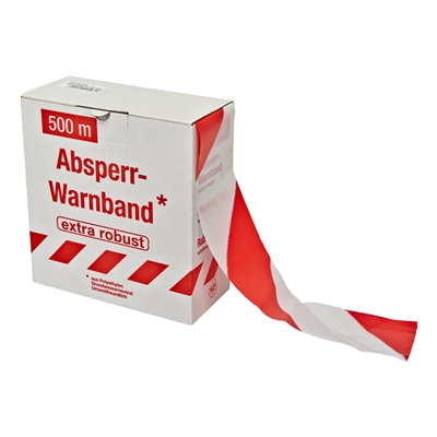533041: Ruban de sécurité - 500 m x 8 cm - ROUGE/BLANC