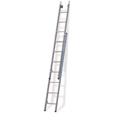 662307: Échelle laveur de vitres 3 éléments avec base droite - 3 x 7 marches - 2,80/6,30 m - 20 kg - distance de l"échelon 35 cm