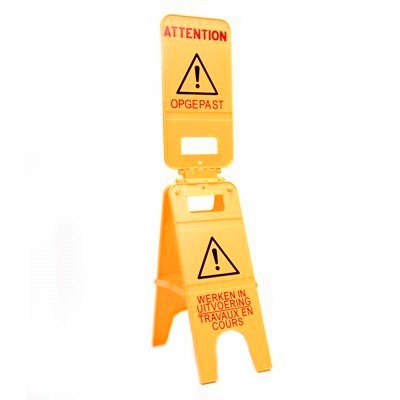 710008: Panneau de signalisation triple "Werken in uitvoering - Travaux en cours"