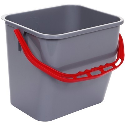 711325: Seau - 12 l - GRIS - anse ROUGE