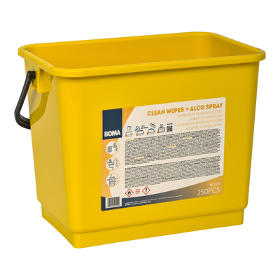 118369: Seau 4L JAUNE + étiquette Alco-Wipes