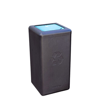 750108: Bomabin Select Brick - 65 l - NOIR - couvercle fermé BLEU