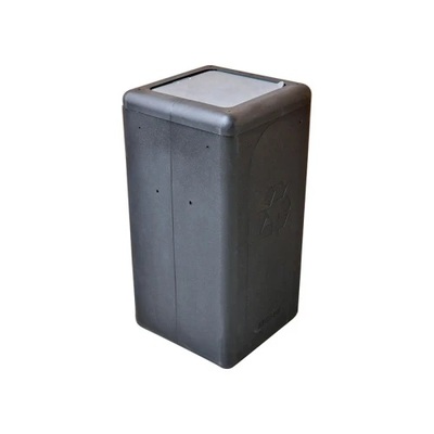 750111: Bomabin Select Brick - 65 l - NOIR - couvercle fermé GRIS