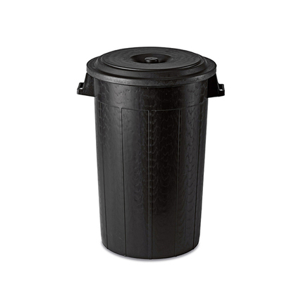 750260: Tonneau en plastique avec couvercle - 100 l - NOIR