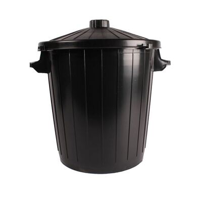 750262: Tonneau en plastique avec couvercle - 50 l - NOIR