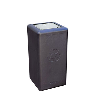 750291: Bomabin Select Brick - 65 l - NOIR - couvercle fermé GRIS