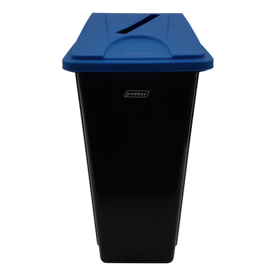 750387: Bomabin Select Flat avec couvercle papier - 60 l - NOIR - couvercle BLEU