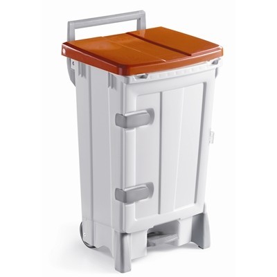 753570: Bomabin Select Pedal Classic Ergo - 90 l - BLANC - couvercle ROUGE