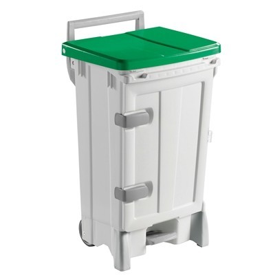 753770: Bomabin Select Pedal Classic Ergo - 90 l - BLANC - couvercle VERT