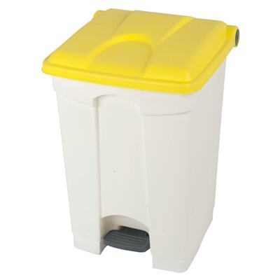 755448: Bomabin Select Pedal Classic - 45 l - BLANC - couvercle JAUNE