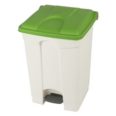 755437: Bomabin Select Pedal Classic - 45 l - BLANC - couvercle VERT