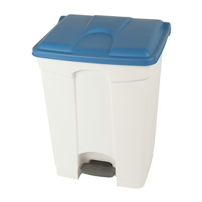 755444: Bomabin Select Pedal Classic - 70 l - BLANC - couvercle BLEU