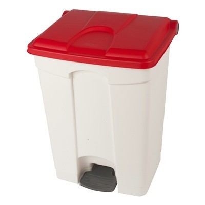 755445: Bomabin Select Pedal Classic - 70 l - BLANC - couvercle ROUGE