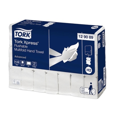 779029: Tork Adv Xpress Multifold soluble Essuie-mains - 2 plis - 24 x 21,3 cm - 21 x 200 pièces - BLANC - 1