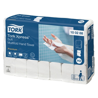 779029: Tork Xpress Soft Multifold Hand Towel Premium - 2 plis - 34 x 21,2 cm - 21 x 110 pièces - 100288
