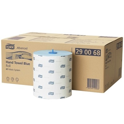 770811: Tork Matic Blue Handtowel Roll - 2 plis - 150 m x 21 cm - BLEU - 6 rouleaux - 290068