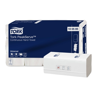 770818: Tork Universal PeakServe Continuous - 1 pli - 22,5 x 20,1 cm - 12 x 410 pièces - BLANC - 100585