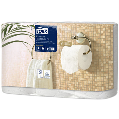 779964: Tork extra doux papier toilette traditionnel - 4 plis - 153 feuilles - 7 x 6 rouleaux - 110405