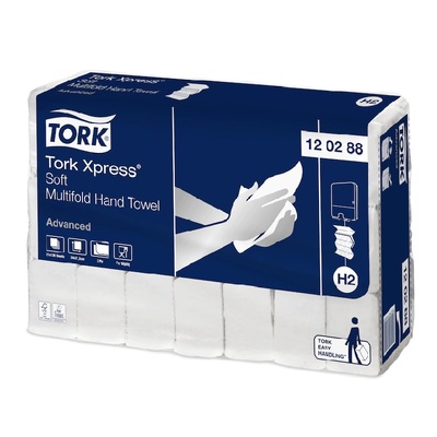 771228: Tork Xpress Advanced Multifold Hand towel - 2 plis - 34 x 21,2 cm - 21 x 136 pièces - 120399 (auparavant: Tork Advanced hand towel interfold soft)