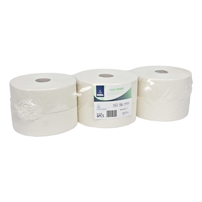 773011: Papier toilette Maxi Jumbo- tissu recycl - 2 plis - 380 m  - BLANC - 6 rouleaux
