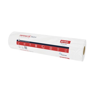773063: Draps d"examen - 40cm x 50 m - 143 feuilles - 2 plis - pure tissue - BLANC - 9 rouleaux
