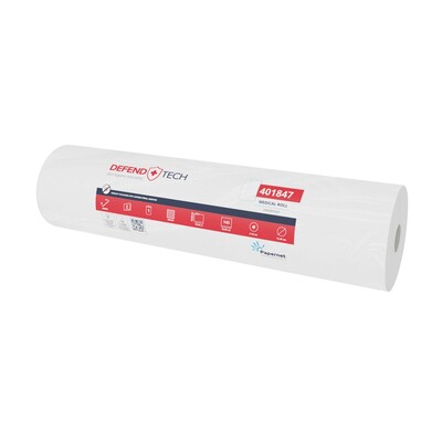 773064: Draps d"examen - tissu pur - 2 plis - 50 m x 50 cm - 143 feuilles - BLANC - 9 rouleaux