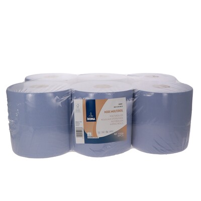 776951: Midi Centerfeed Multirol - tissu recyclé - 1 pli - 300 m x 20 cm - BLEU - 6 rouleaux