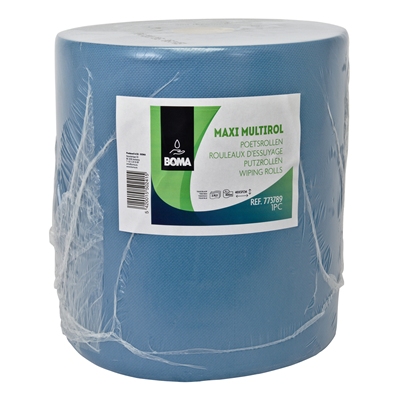 773789: Maxi Multirol - tissu pur - 3 plis - 400 m x 37 cm - BLEU - 1 rouleau