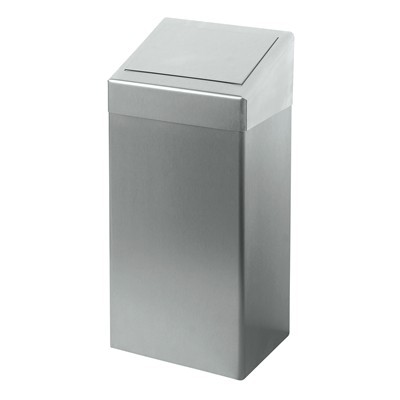 774856: Poubelle avec couvercle à pousser - 50 l - INOX