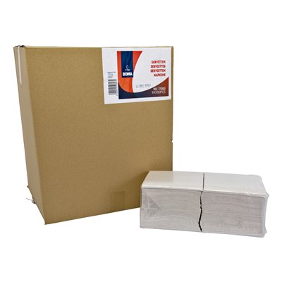 775100: Serviettes - tissu pur - 1 pli - 32 x 32 cm - BLANC - 4500 pièces (9x500)