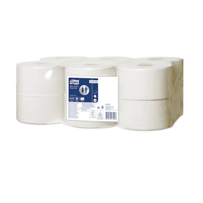T120281: TorkToilet Paper Mini Jumbo Roll - 2 plis - 170 m x 10 cm - BLANC - 12 rouleaux - 120280