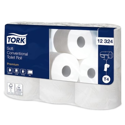 779964: Tork Soft Conventional Toilet Paper Roll - 2 plis - 396 coupons - BLANC - 42 rouleaux (7x6) - 12324